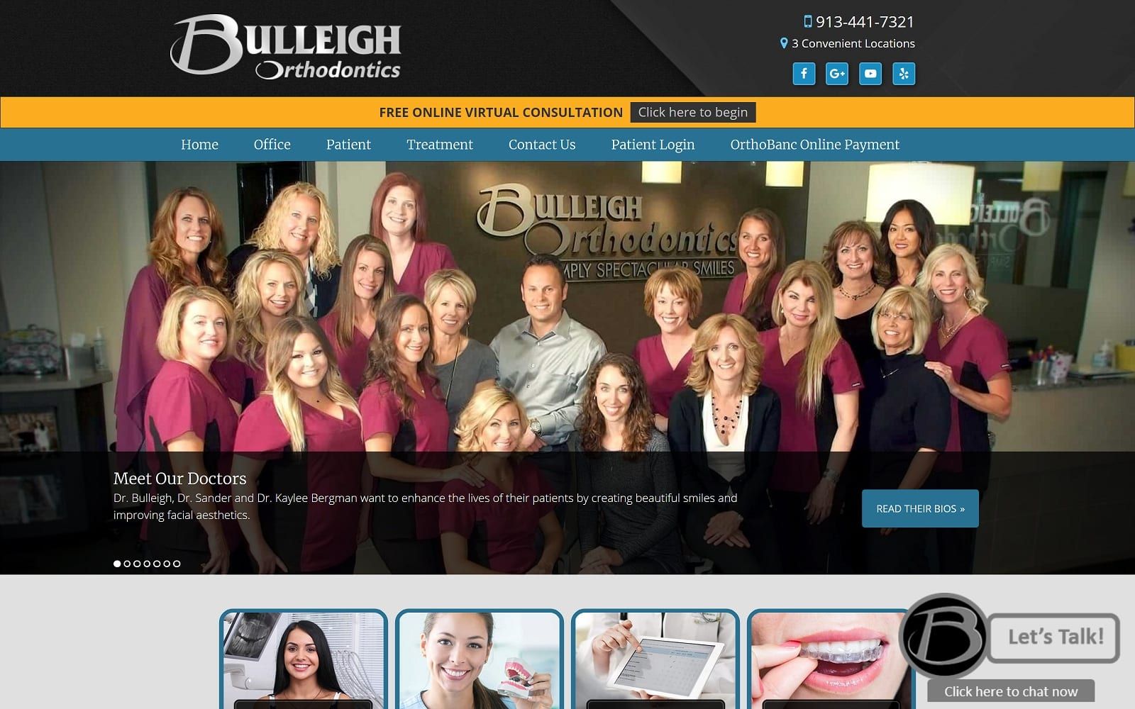 The screenshot of bulleigh orthodontics bulleighortho. Com website