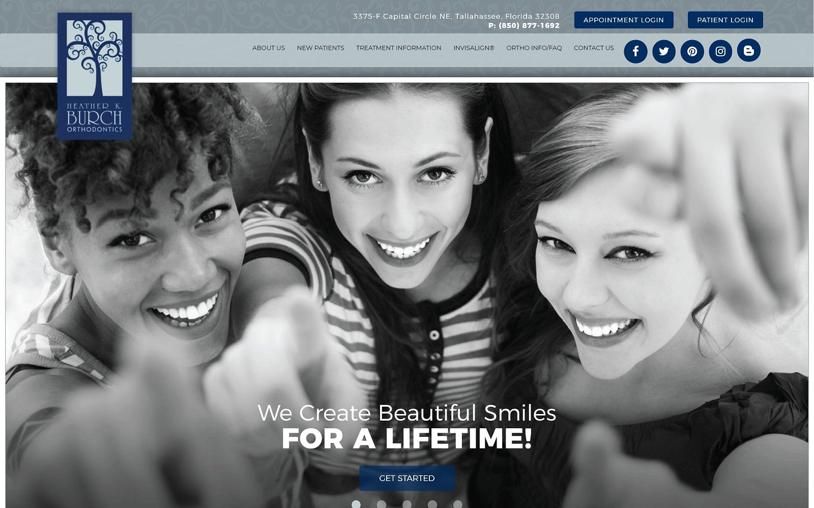 The screenshot of burch orthodontics burchorthodontics. Com website