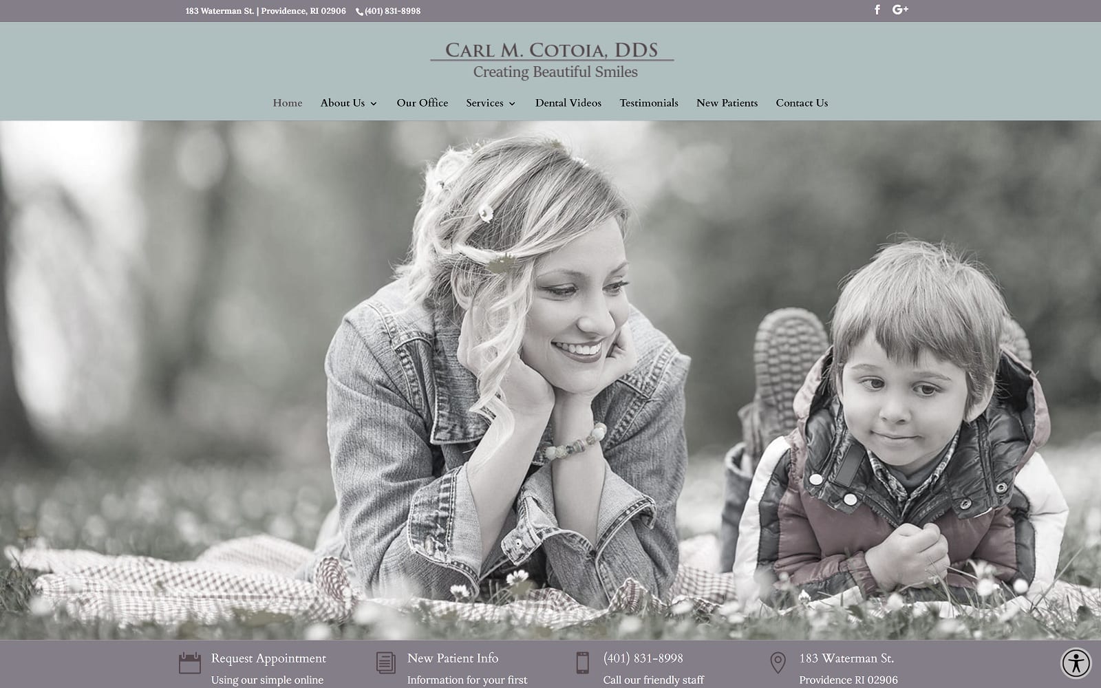 The screenshot of carl m cotoia dds carlcotoiadds. Com website