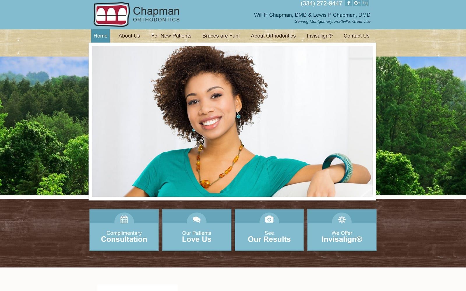 The screenshot of chapman orthodontics chapmanortho. Com website