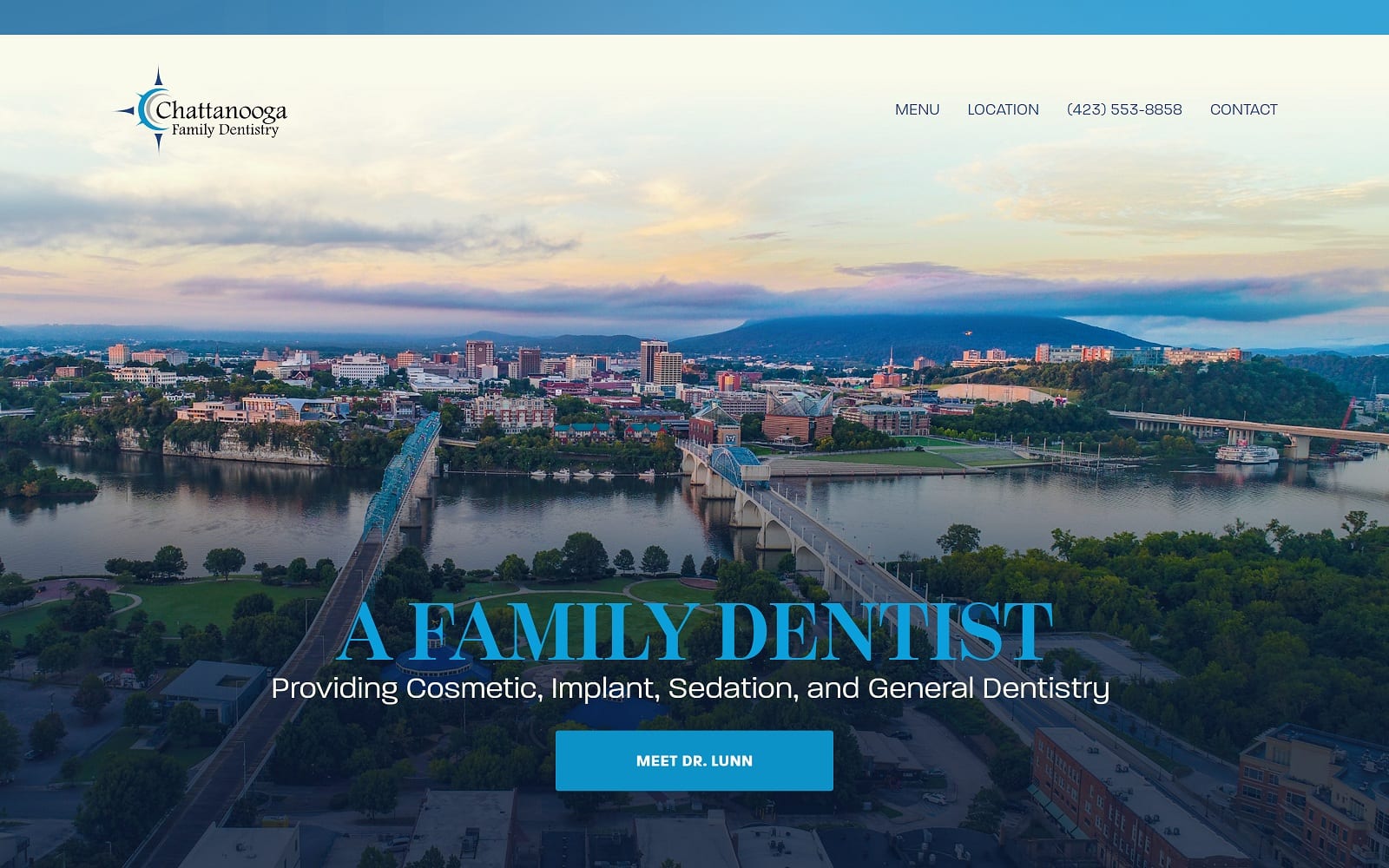 The screenshot of chattanooga family dentistry chattanoogadentist. Com website