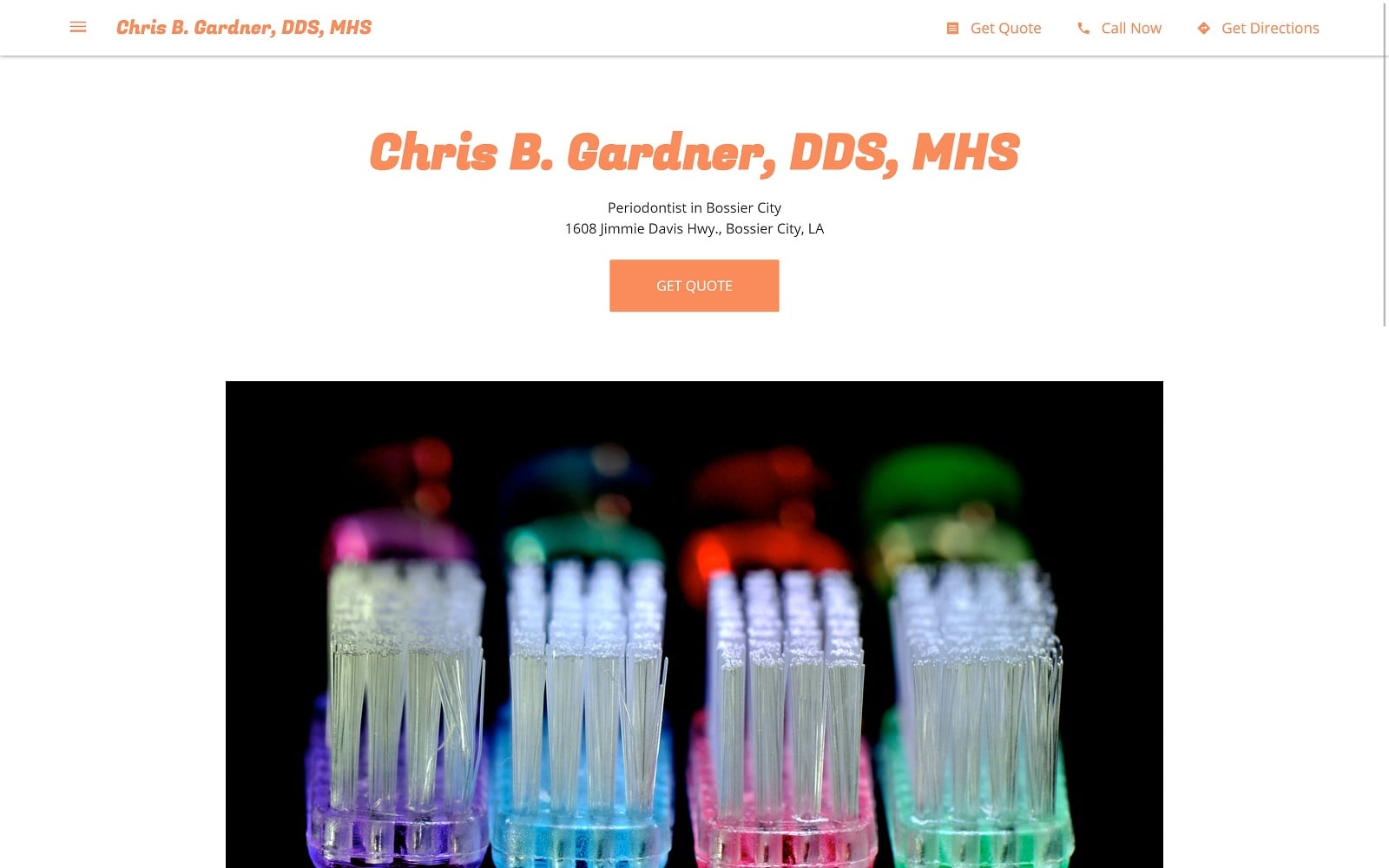 The screenshot of chris b. Gardner, dds, mhs chris-b-gardner-dds-mhs. Business. Site website