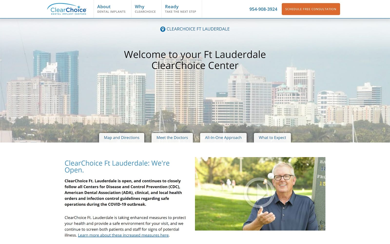 The screenshot of clearchoice dental implant center clearchoice. Com/locations/dental-implants-ft-lauderdale website