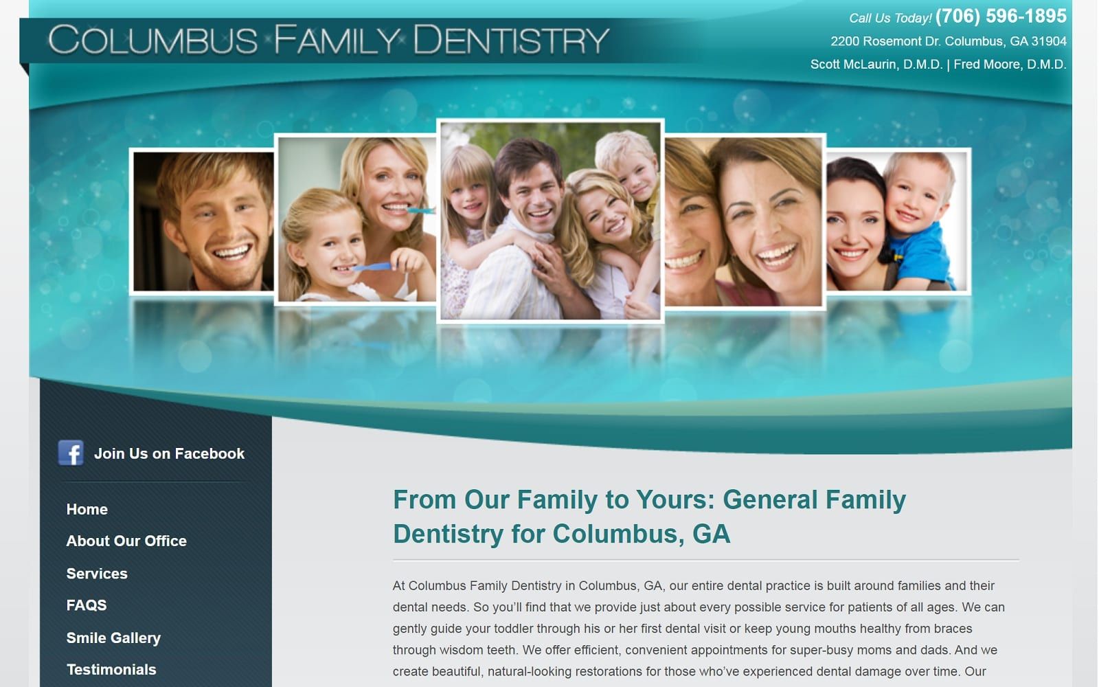 The screenshot of columbus family dentistry columbusfamilydentistry. Com website