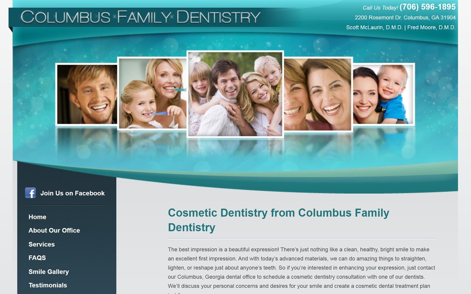 The screenshot of columbus family dentistry columbusfamilydentistry. Com website