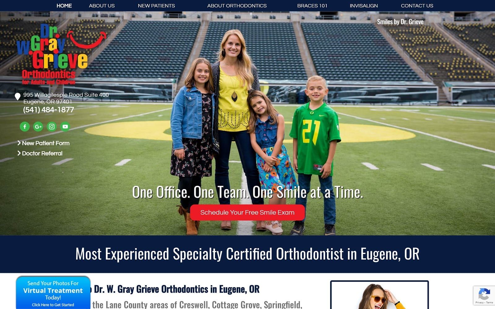 The screenshot of dr. W. Gray grieve orthodontics: eugene coolorthodontist. Com website