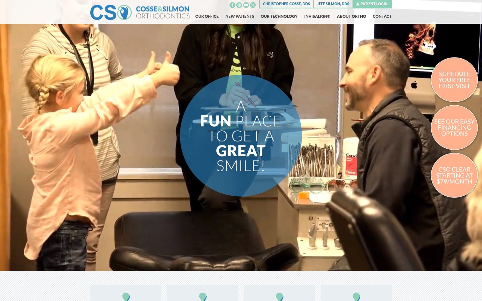 The screenshot of cosse & silmon orthodontics cosseortho. Com website