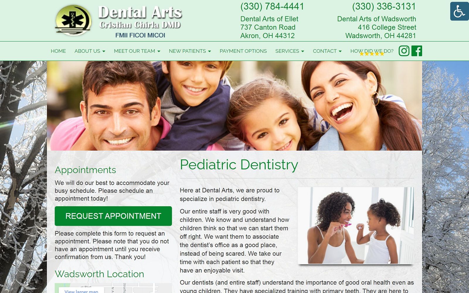 The screenshot of dental arts - cristian chirla dmd cristianchirladmd. Com website