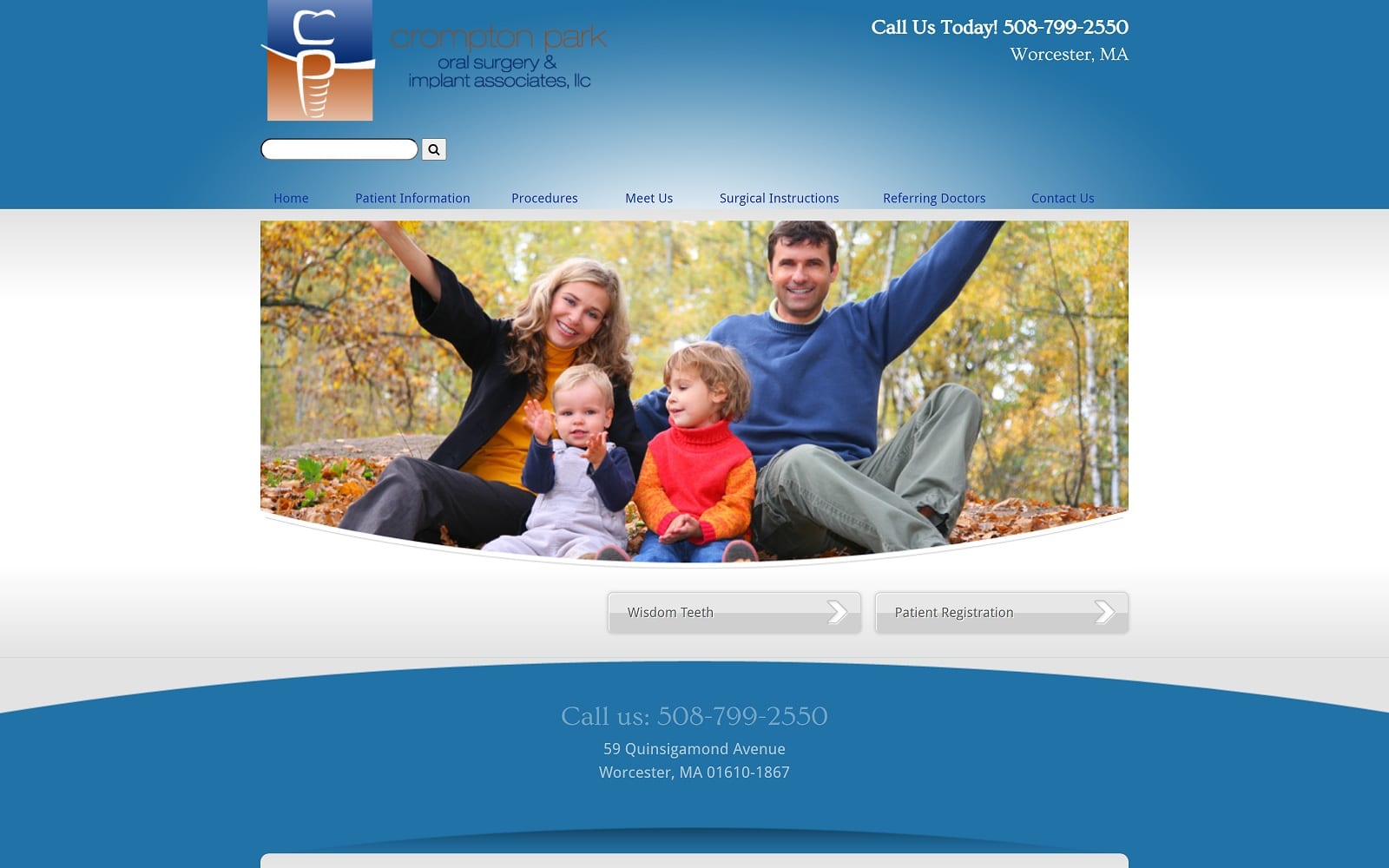 The screenshot of crompton park oral surgery & implant associates, llc cromptonparkoralsurgery. Com website