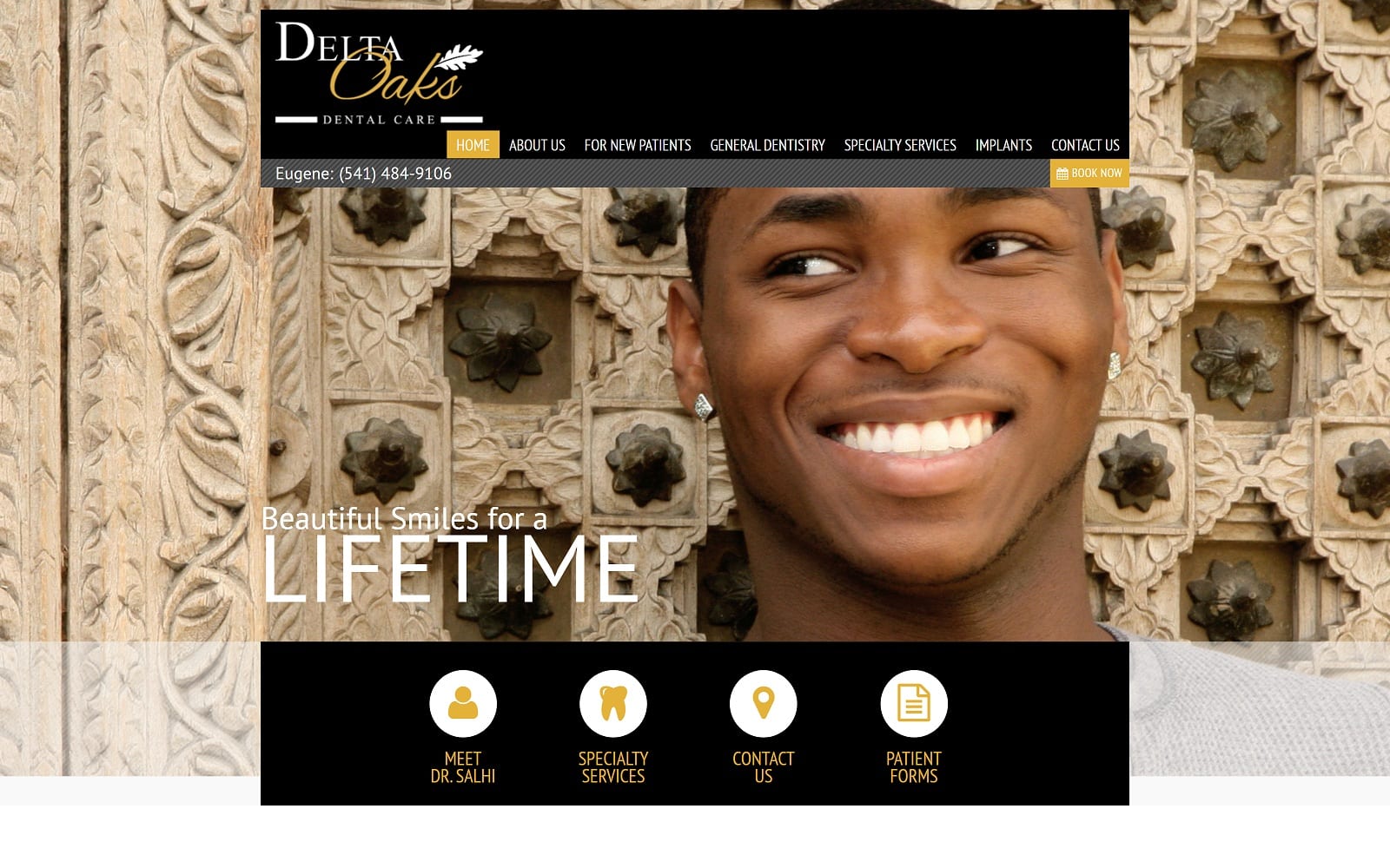 The screenshot of delta oaks dental care deltaoaksdentalcare. Com dr. Firas salhi website