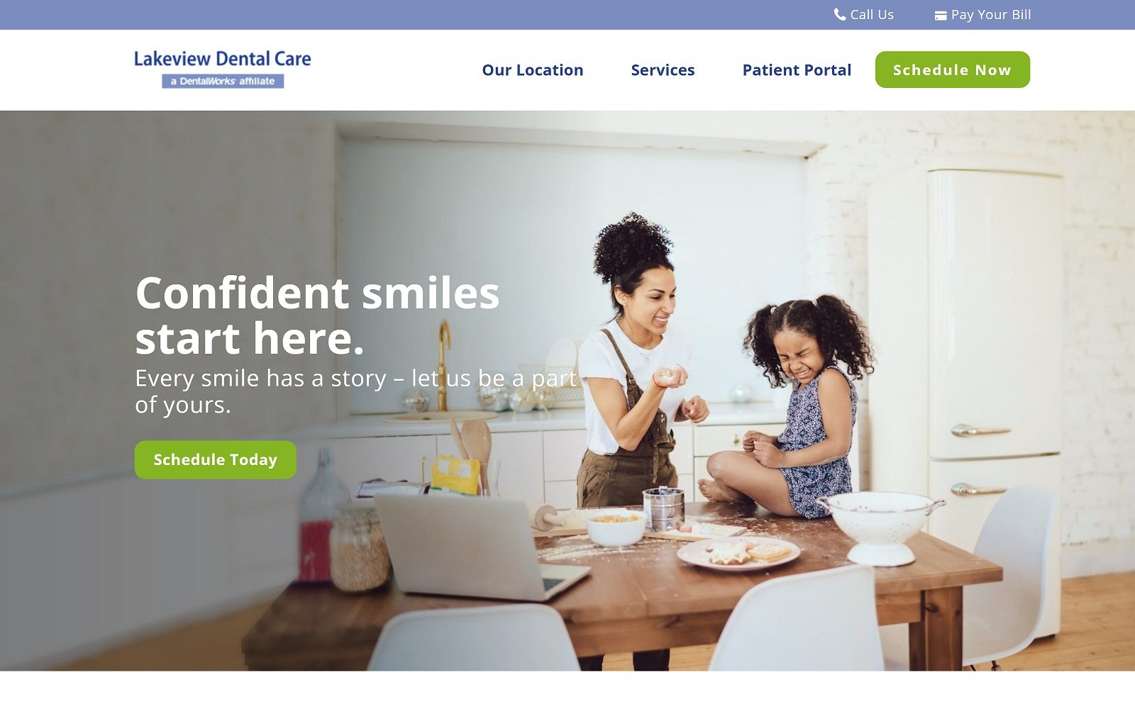 The screenshot of lakeview dental care lakeviewdentalcare. Dentalworks. Com website