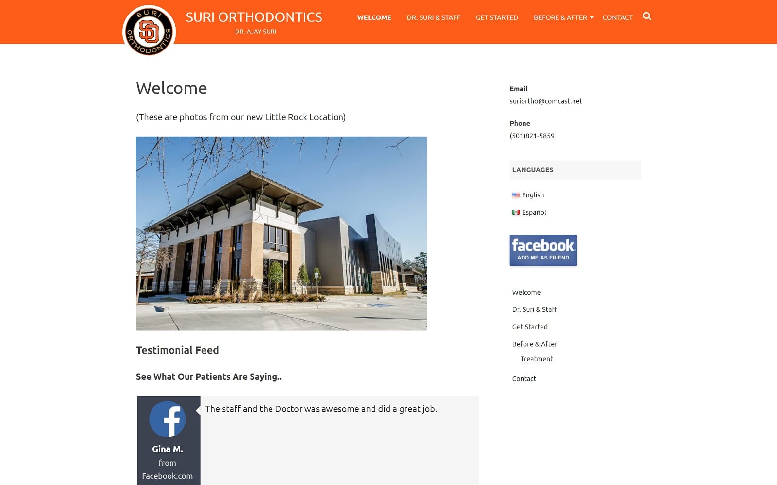 The screenshot of suri orthodontics: dr. Ajay suri drajsuri. Com website