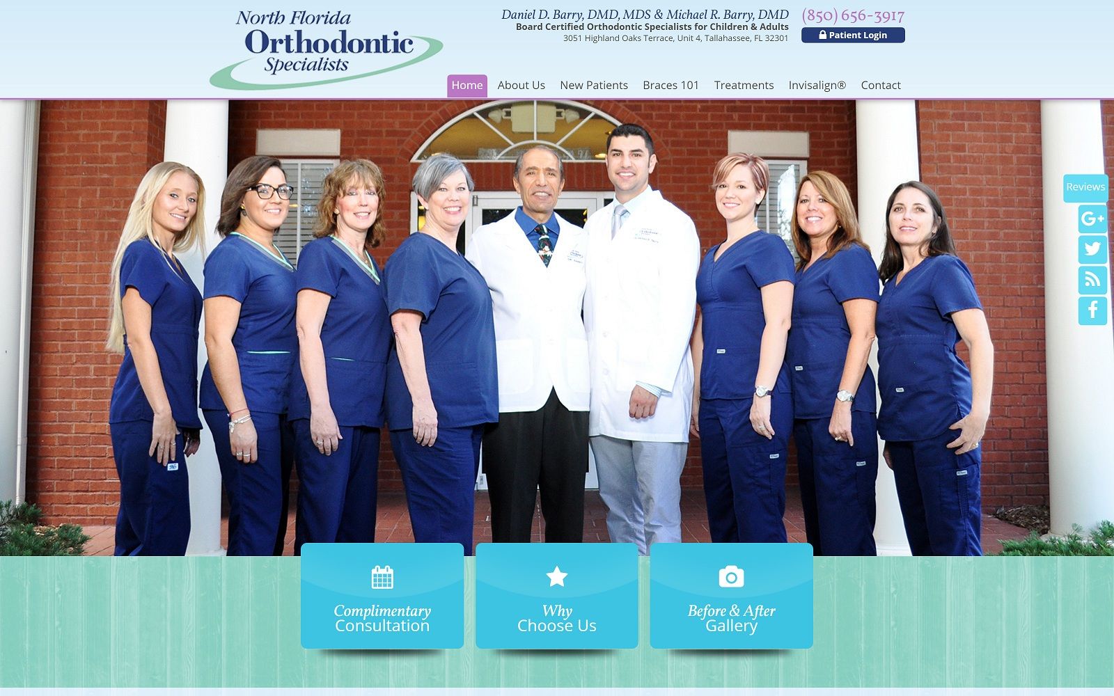 The screenshot of north florida orthodontic specialist drb4braces. Com dr. Daniel barry website