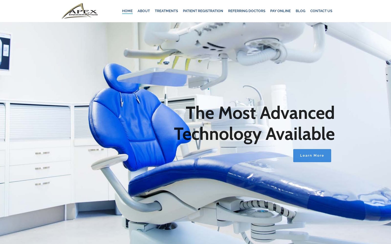 The screenshot of apex endodontics apexendopa. Com website