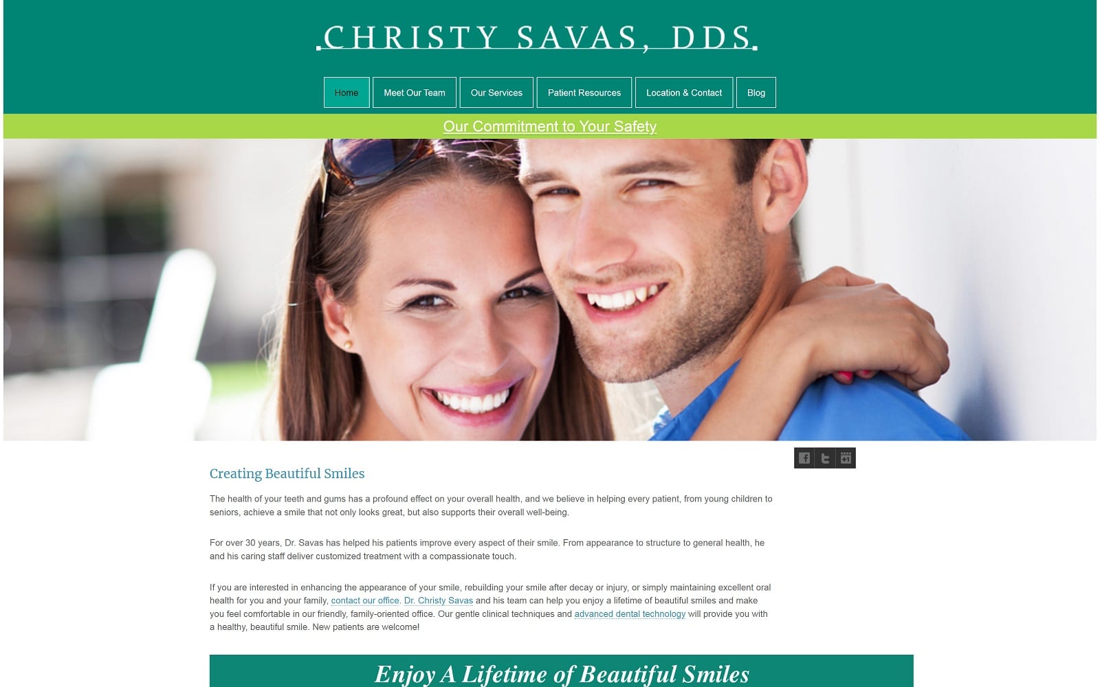 The screenshot of christy savas, dds drchristysavas. Com website