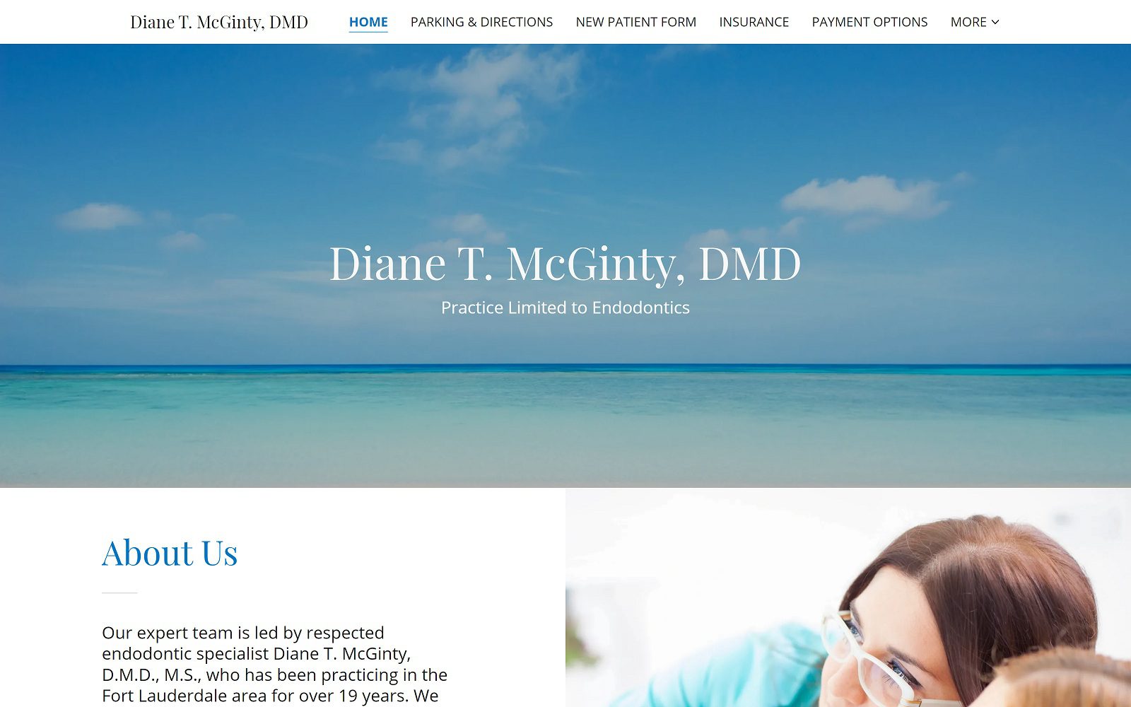 The screenshot of dr. Diane t. Mcginty, dmd drdianemcginty. Com website