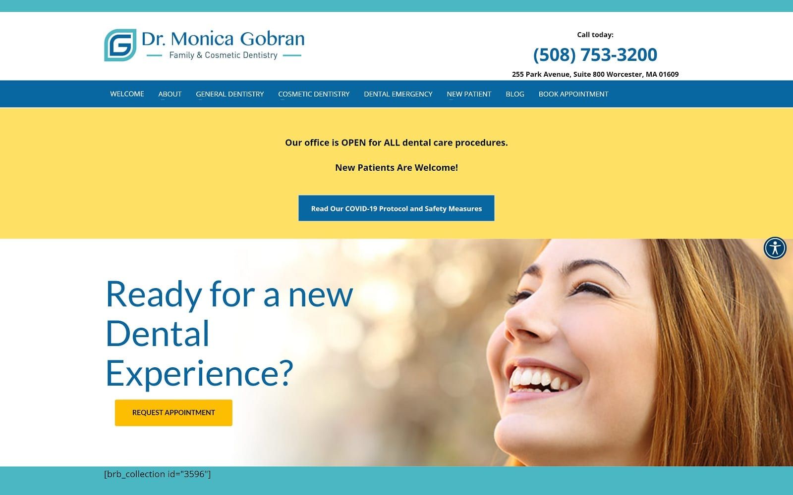 The screenshot of dr. Monica gobran drgobran. Com website