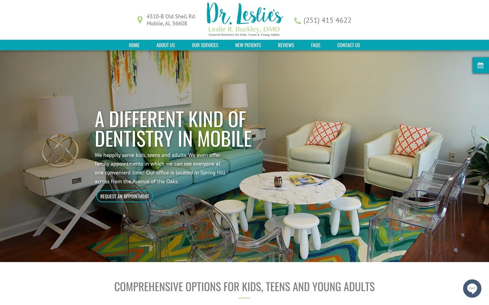 The screenshot of dr leslie's dental drleslies. Com dr. Leslie buckley website