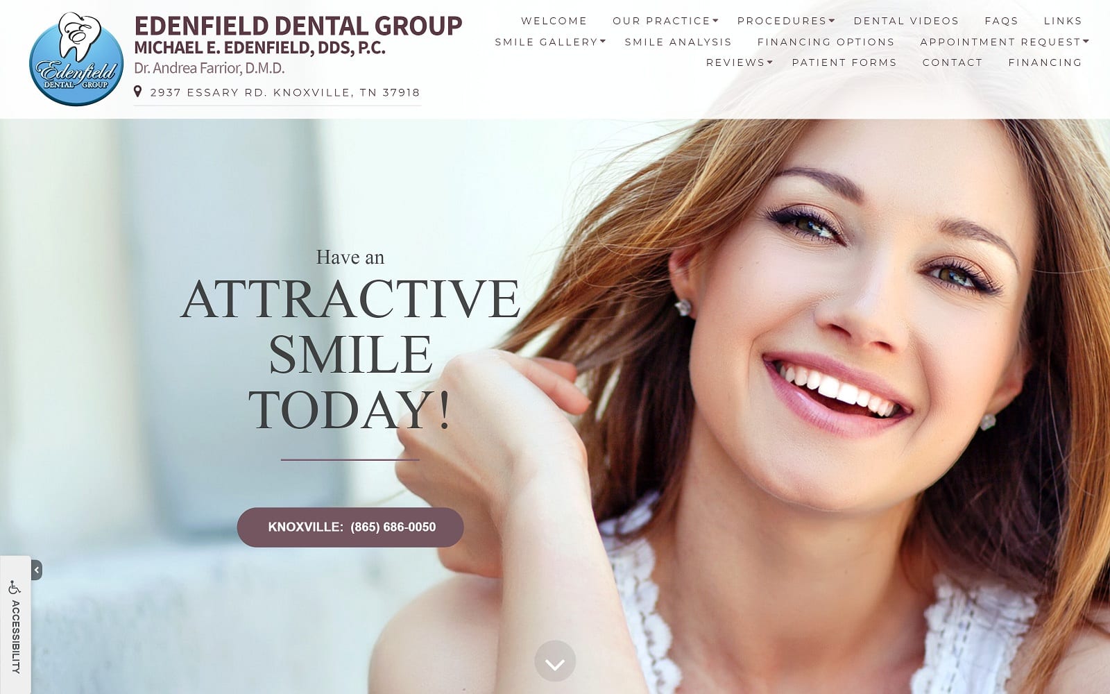 The screenshot of michael e edenfield, dds drmichaeledenfield. Com website