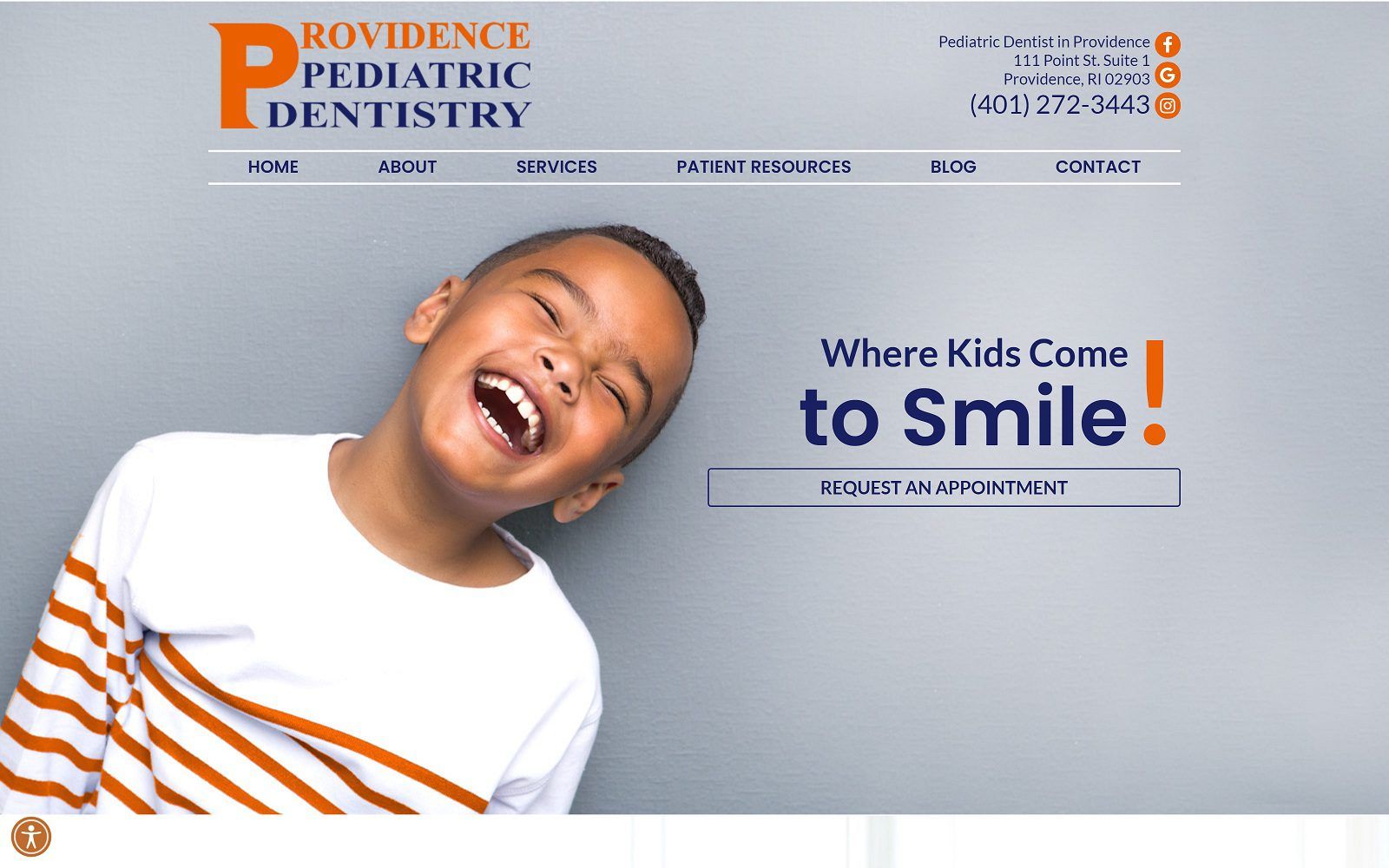 The screenshot of providence pediatric dentistry drmulvey. Com dr. Thomas mulvey website
