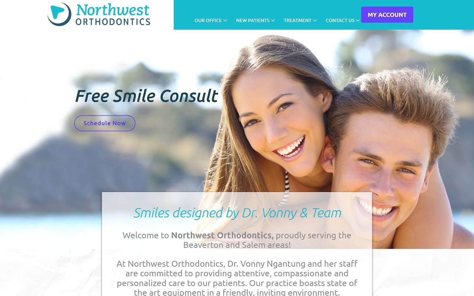 The screenshot of northwest orthodontics drvonny. Com dr. Vonny ngantung website