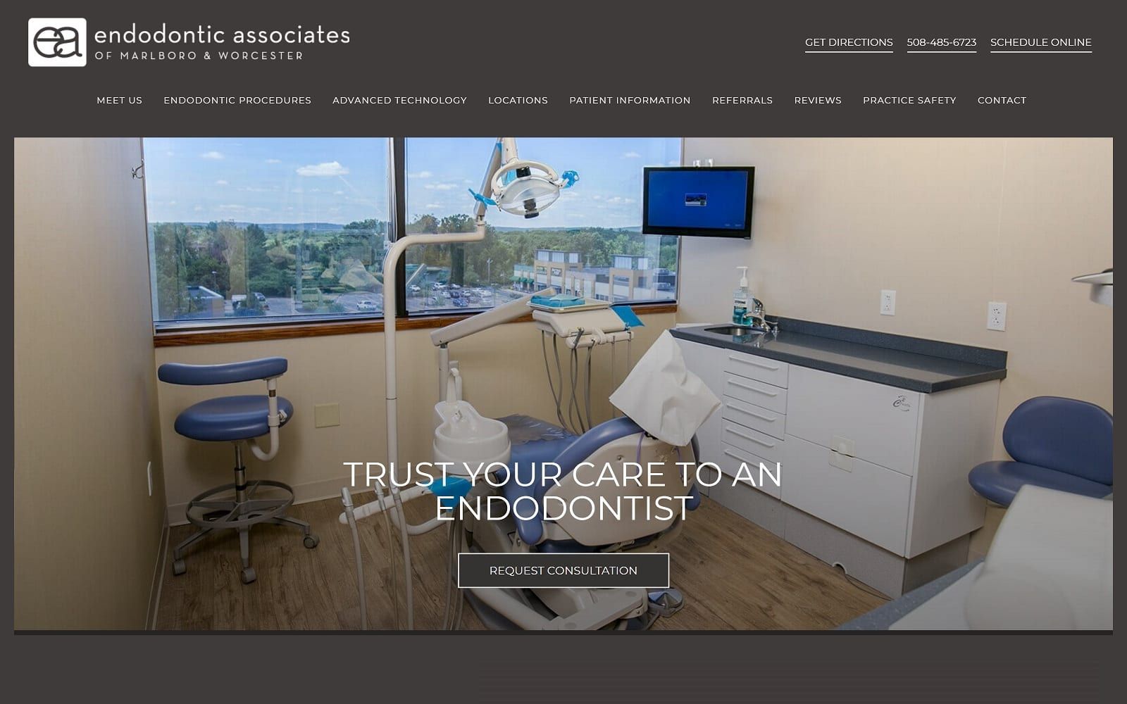 The screenshot of endodontic associates of marlboro and worcester endo-associates. Com dr. Marta orrego rafla website