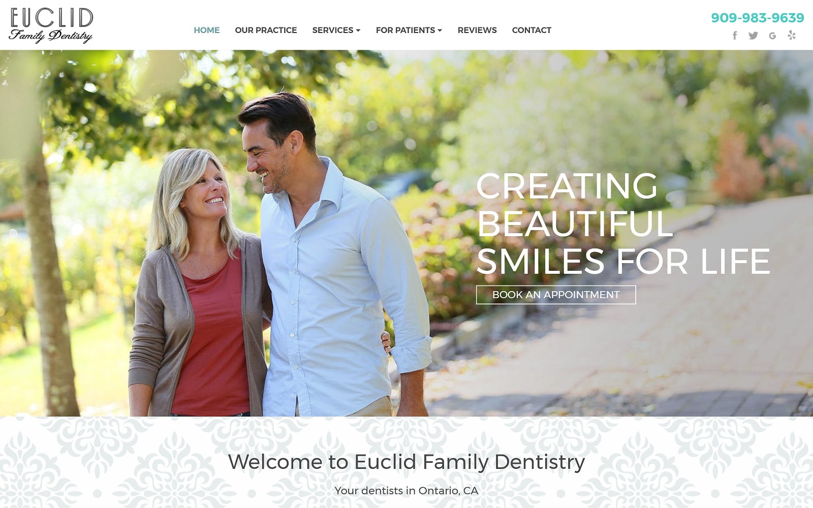 The screenshot of euclid family dentistry euclidfamilydental. Com website