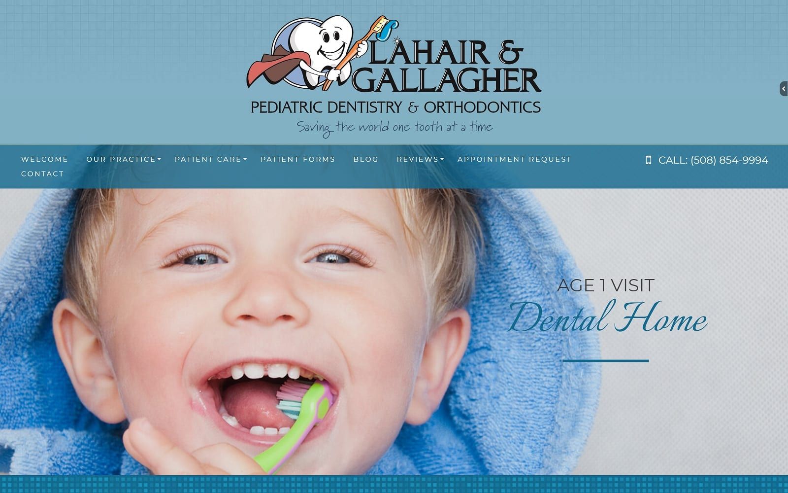The screenshot of lahair & gallagher pediatric dentistry & orthodontics, llc fightingdecay. Com website