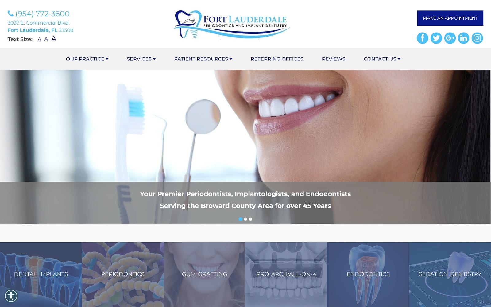 The screenshot of fort lauderdale endodontics fortlauderdaleperio. Com dr. Gretchen heinsen website