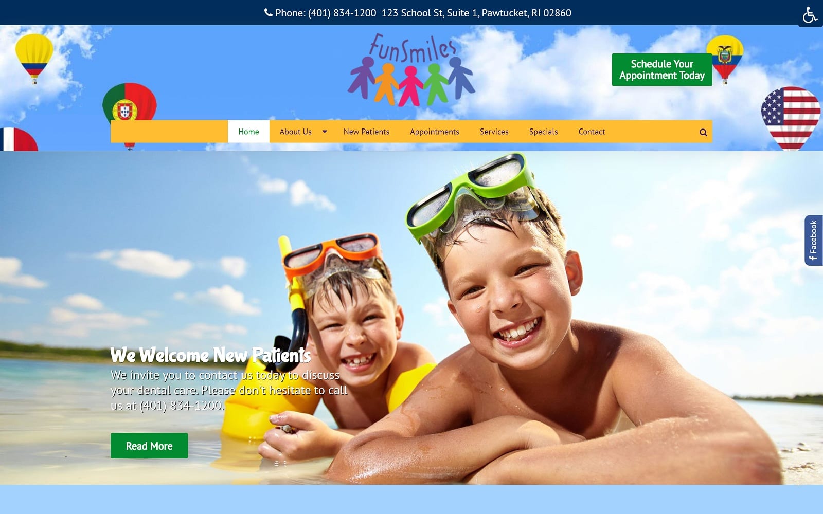 The screenshot of funsmiles, inc funsmiles123. Com website