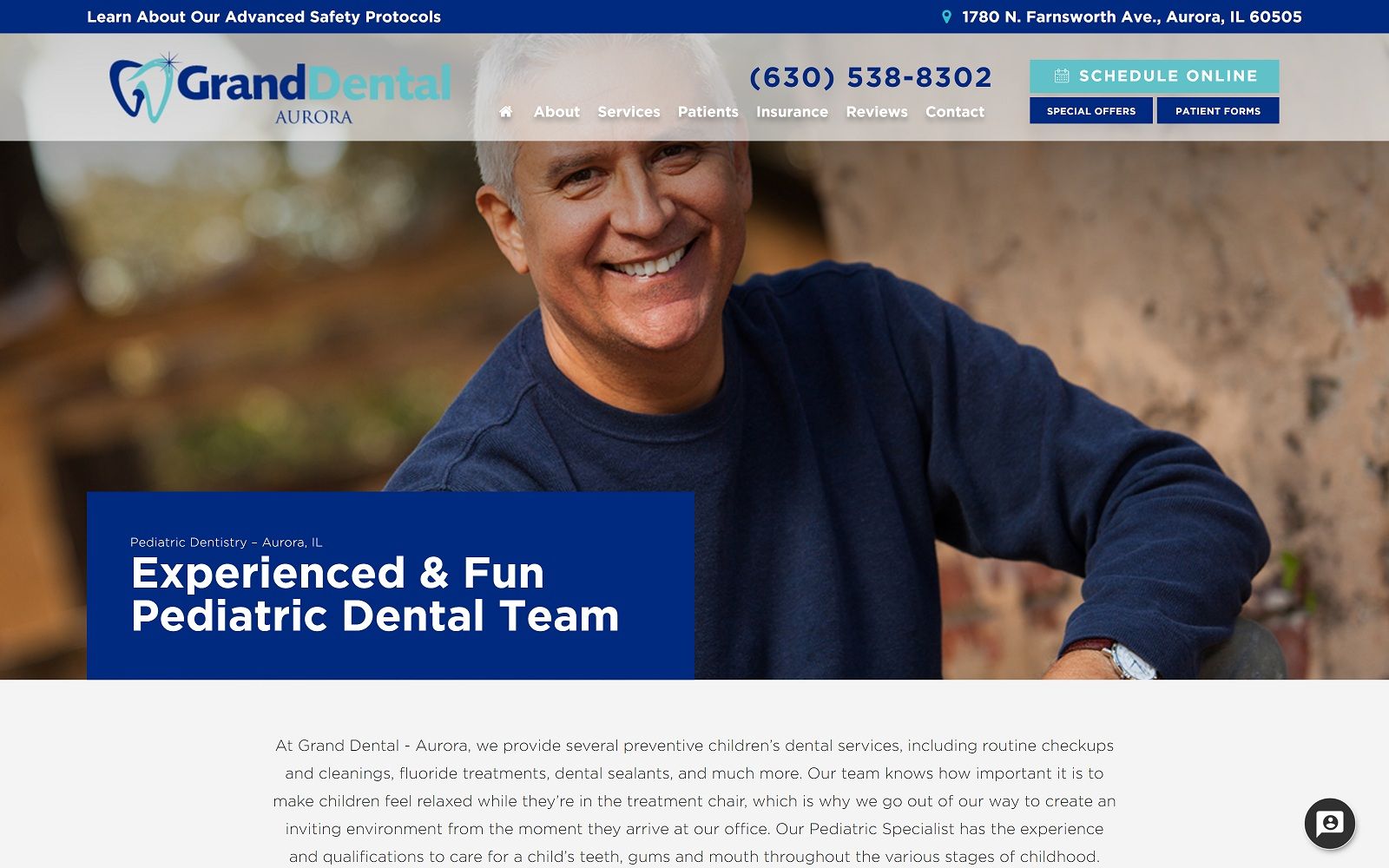 The screenshot of grand dental - aurora granddentalaurora. Com website