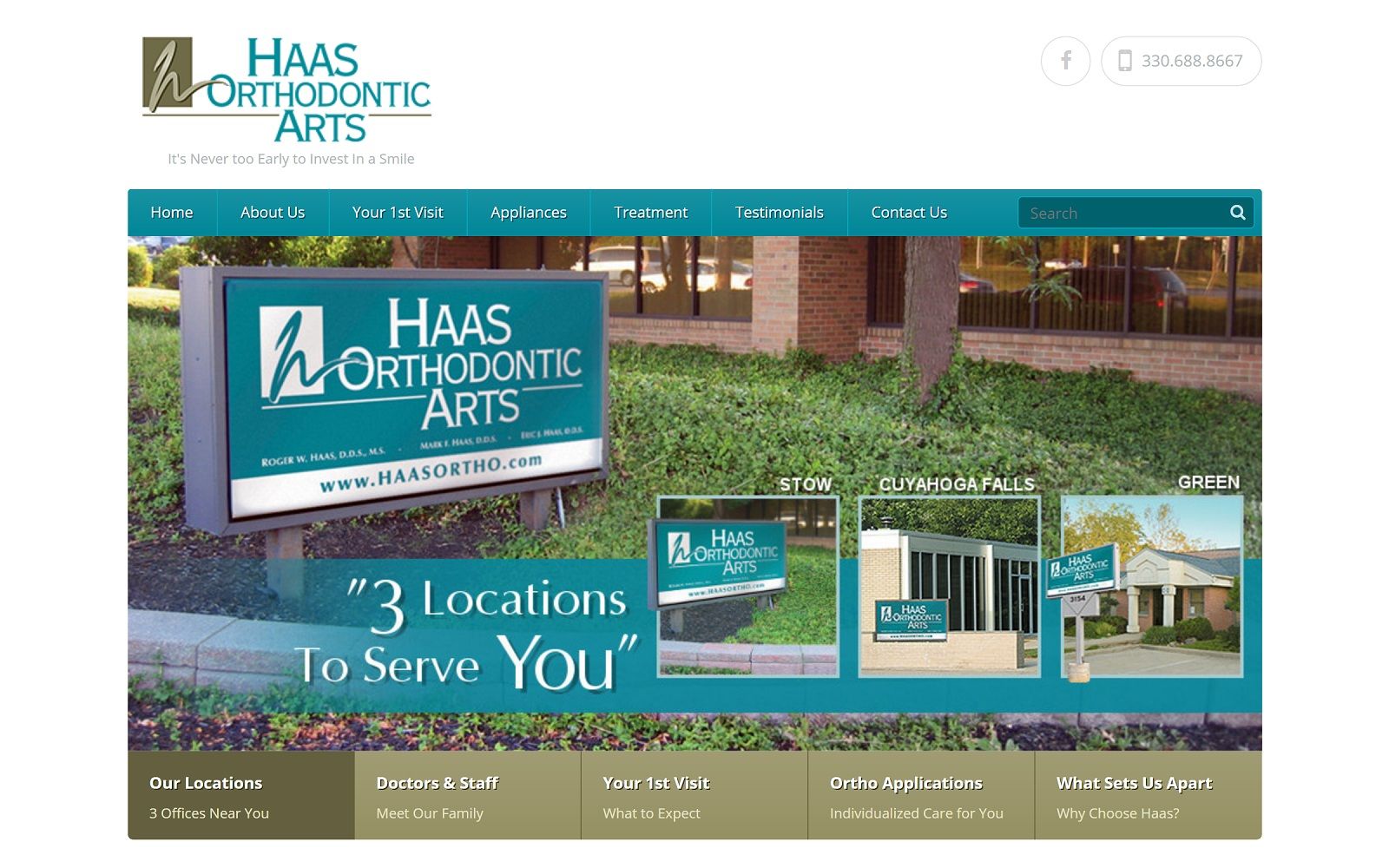 The screenshot of haas orthodontic arts haasortho. Com website