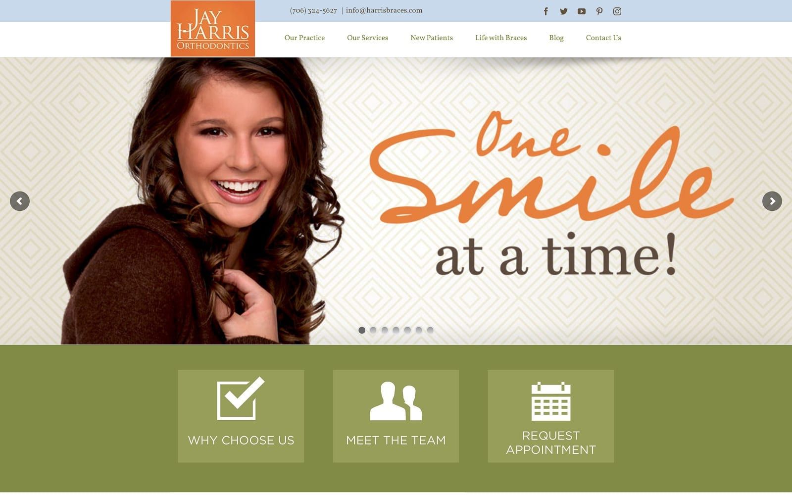The screenshot of jay harris orthodontics harrisbraces. Com website