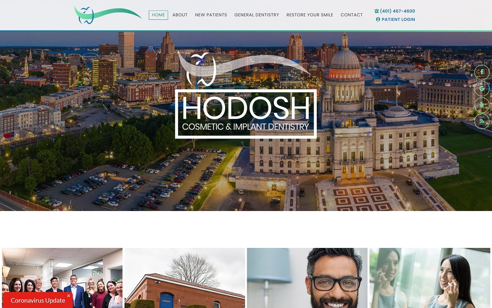 The screenshot of hodosh cosmetic & implant dentistry hodosh. Com dr. Alex hodosh website