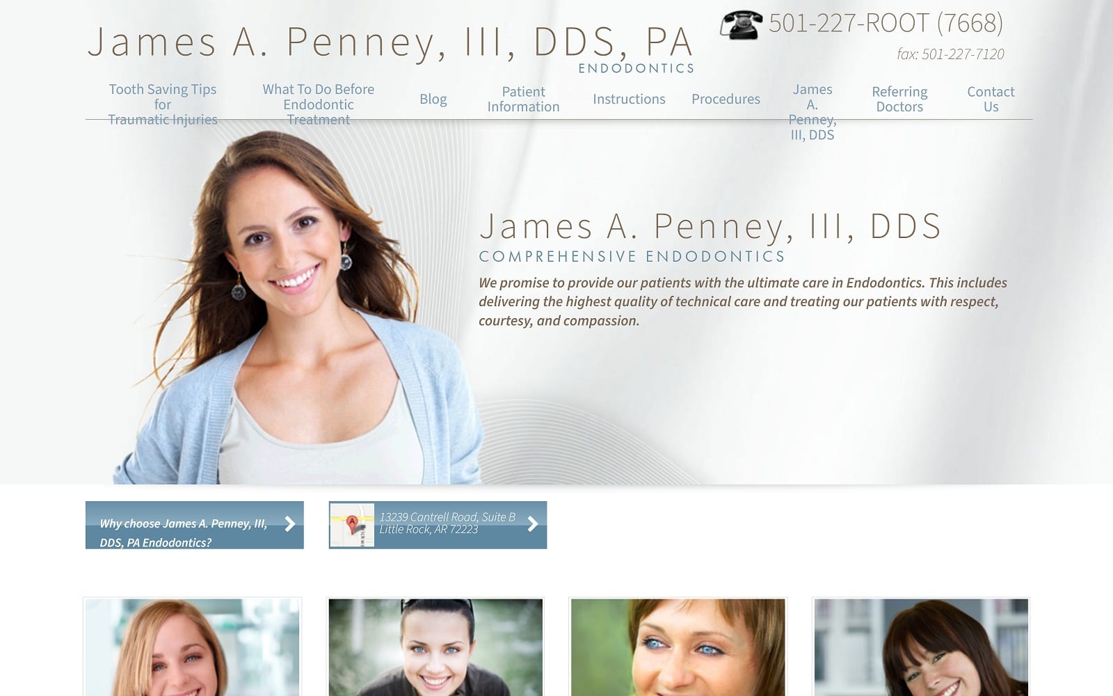 The screenshot of james a. Penney iii, dds, pa idoendo. Com website