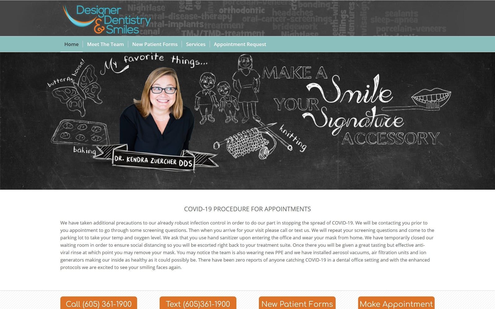 The screenshot of designer dentistry & smiles ilovemydds. Com website