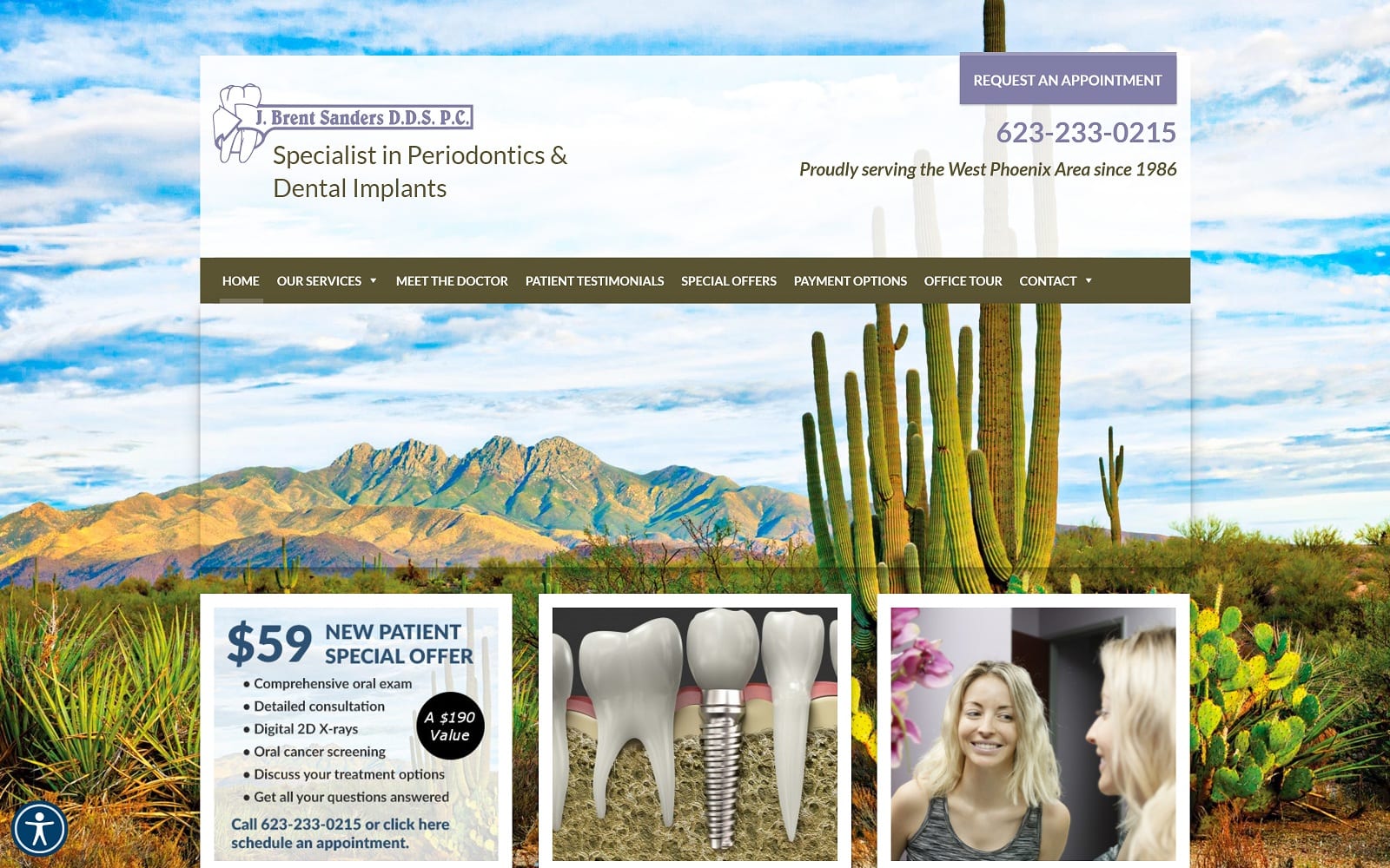 The screenshot of j. Brent sanders dds implantsandperiodontal. Com website