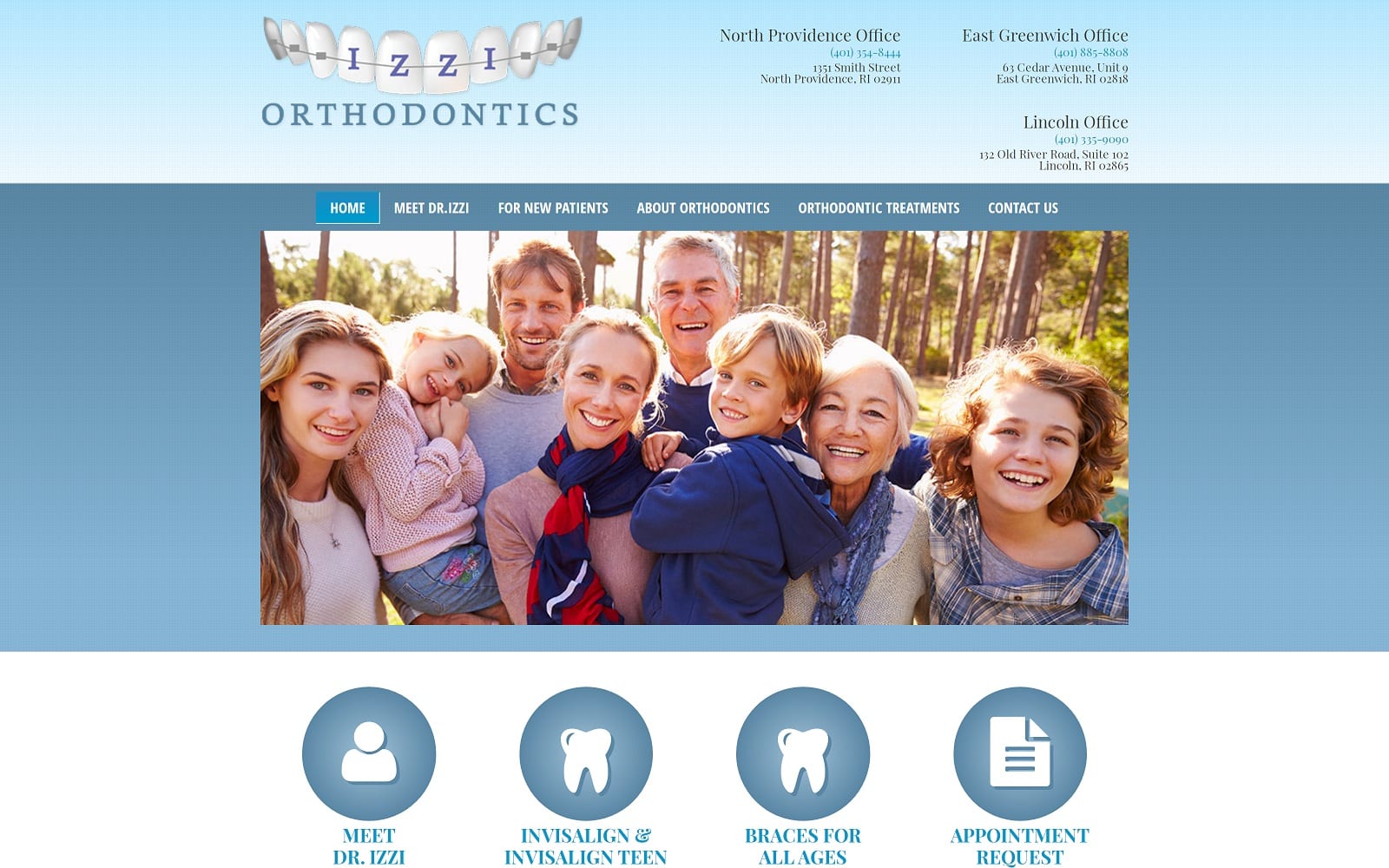 The screenshot of izzi orthodontics izziorthodontics. Com website