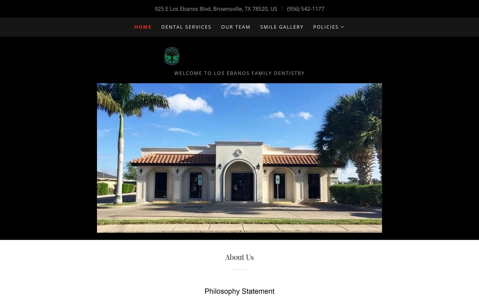 The screenshot of los ebanos family dentistry losebanosfamilydentistry. Com website