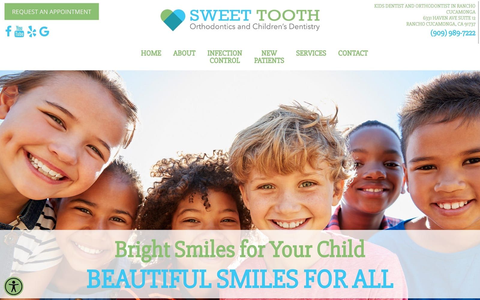The screenshot of sweet tooth orthodontics and children's dentistry lovesweettooth. Com website