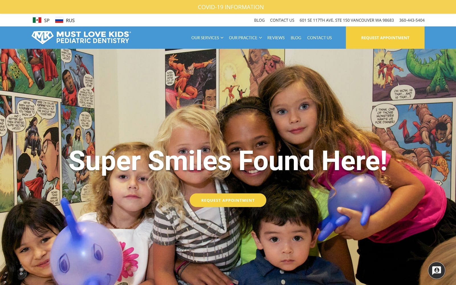 The screenshot of must love kids pediatric dentistry mustlovekids. Com website