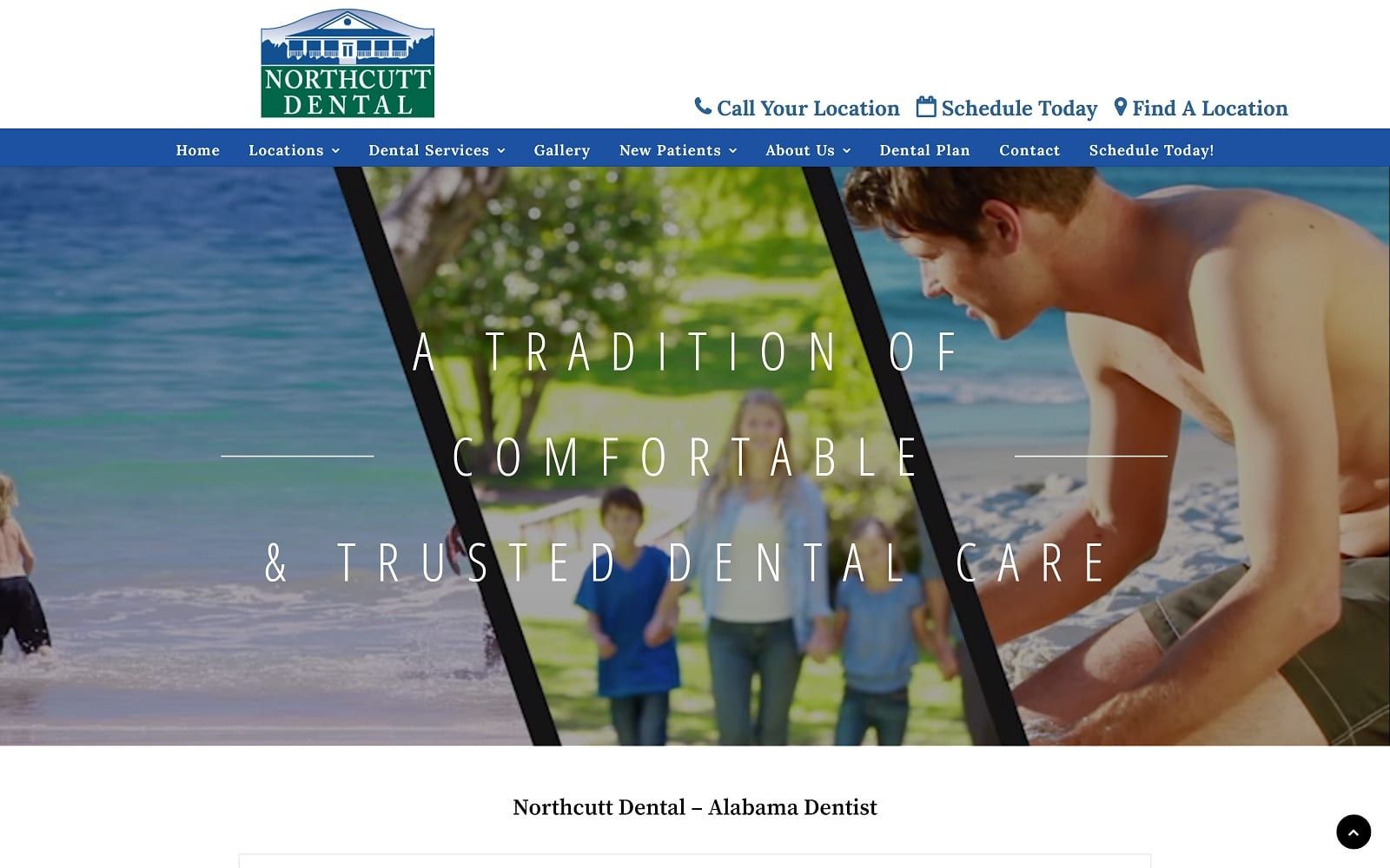 The screenshot of northcutt dental northcuttdental. Com website
