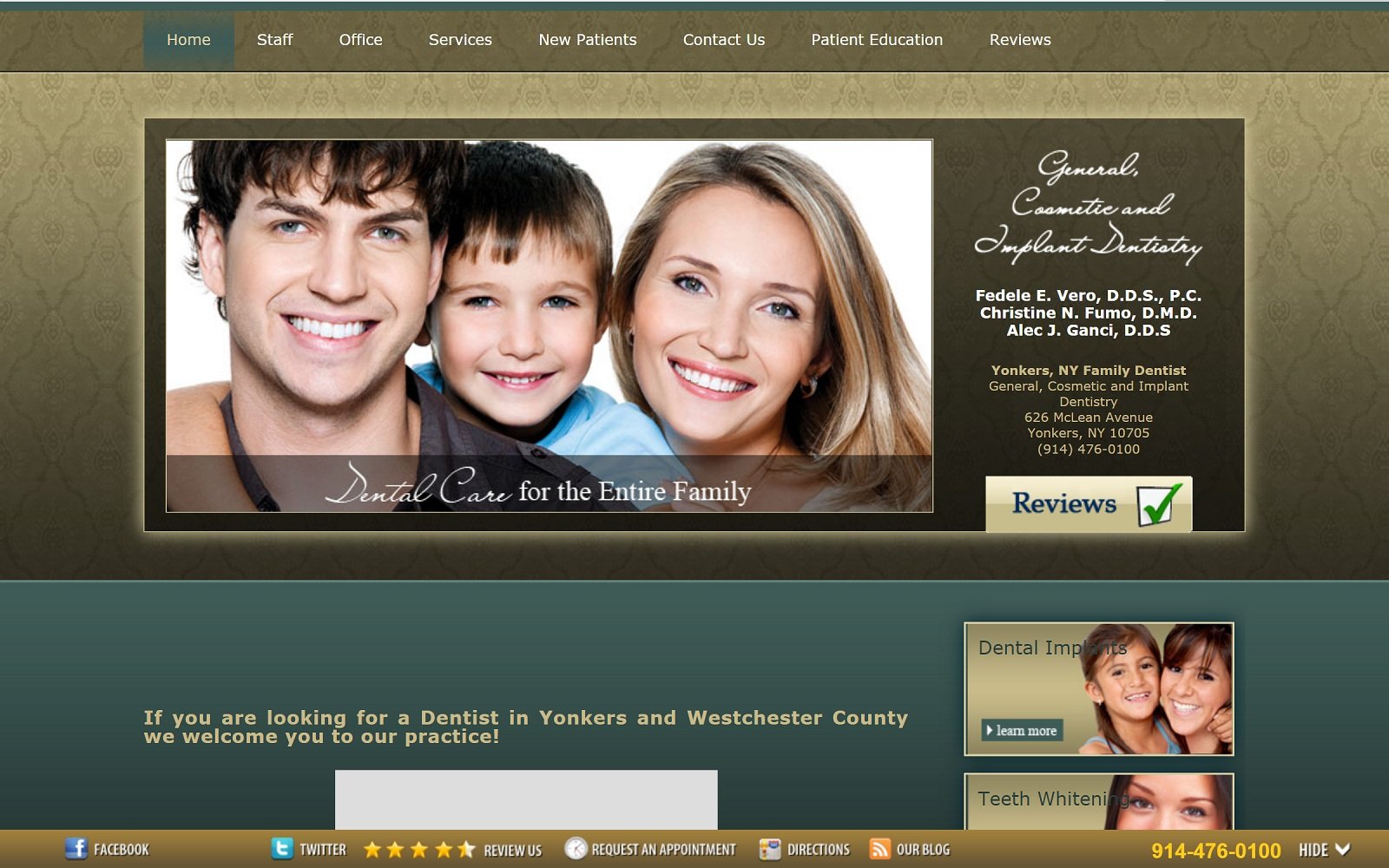 The screenshot of fedele e. Vero, dds, pc & christine n. Fumo, dmd nysupersmiles. Com website