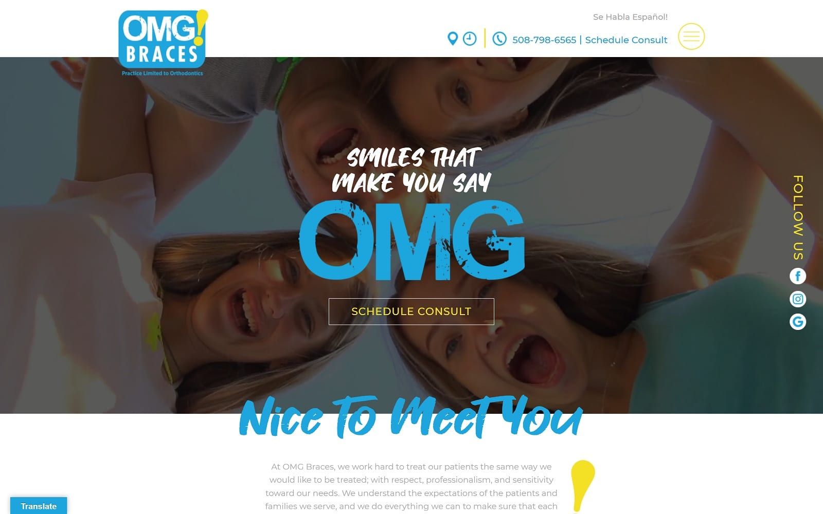 The screenshot of omg! Braces omgbraces. Net website