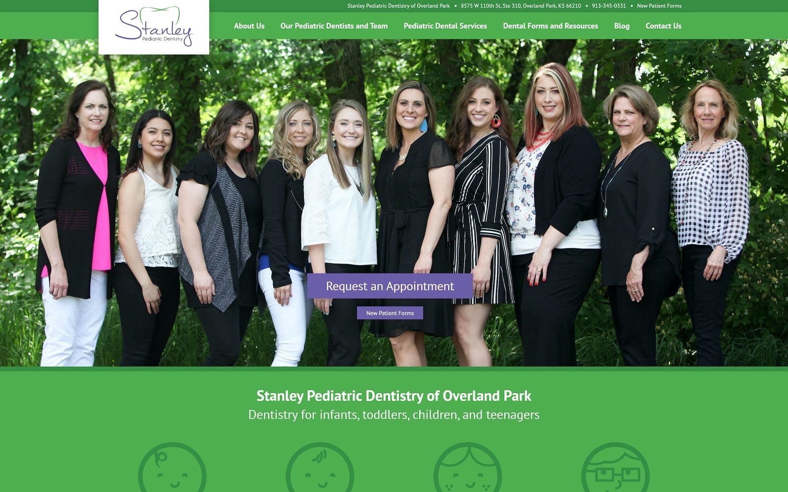 The screenshot of stanley pediatric dentistry opkidsdentist. Com website