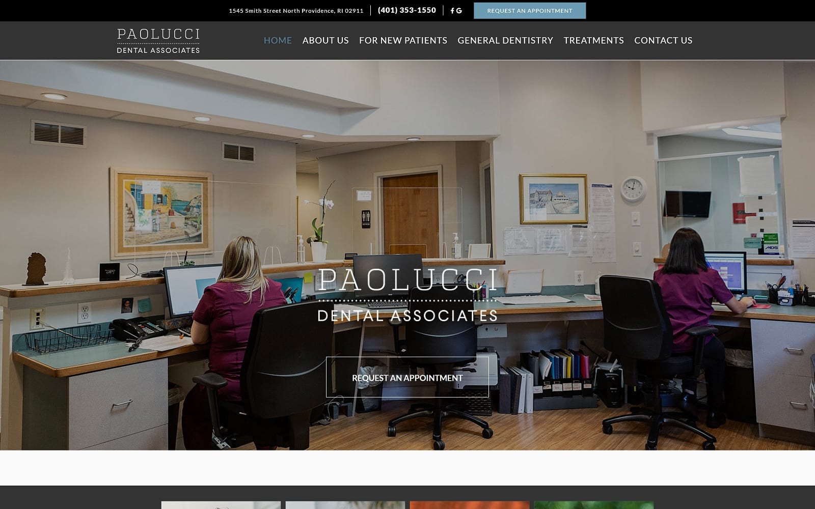 The screenshot of paolucci dental associates paoluccidentalassociates. Com website