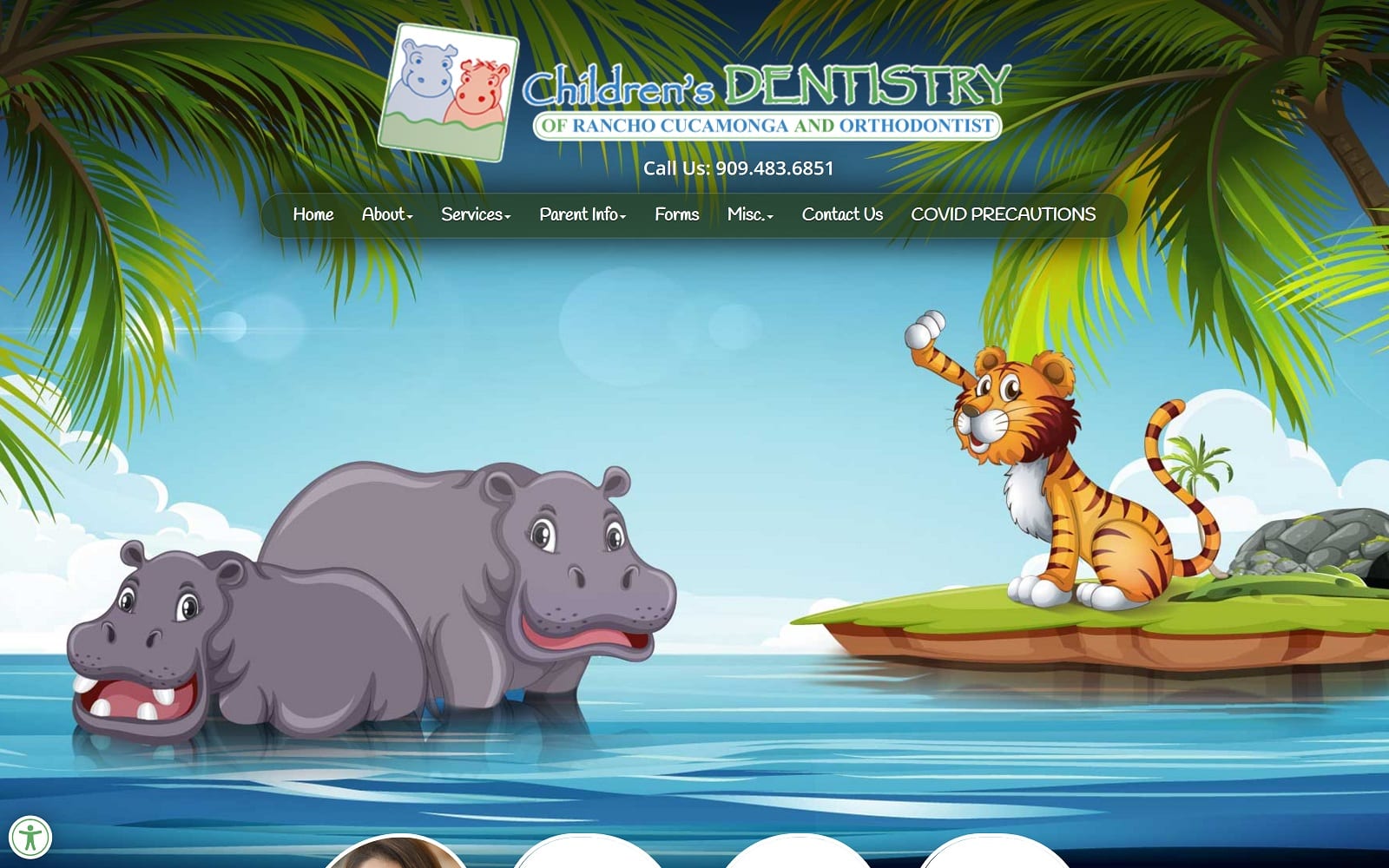 The screenshot of childrens dentistry of rancho cucamonga and orthodontist ranchokidsdentist. Com website