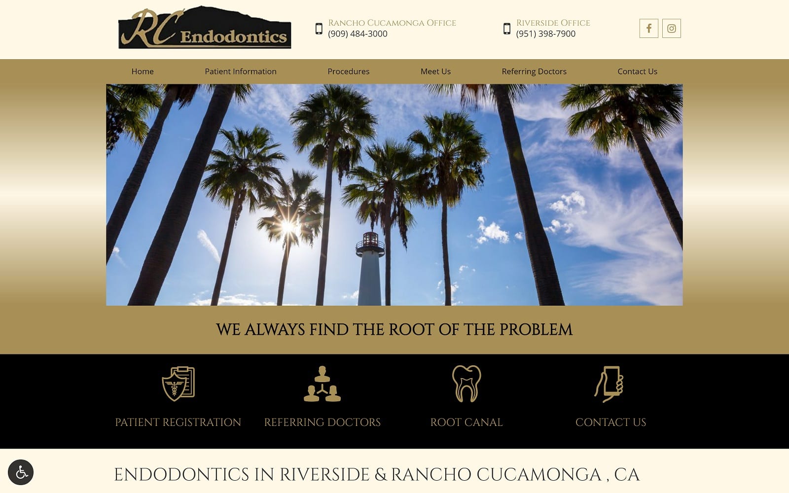 The screenshot of rc endodontics rcendodontics. Com website