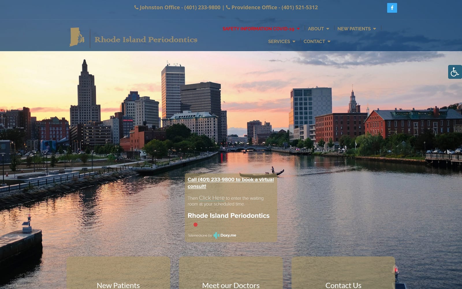 The screenshot of rhode island periodontics riperiodontics. Com website