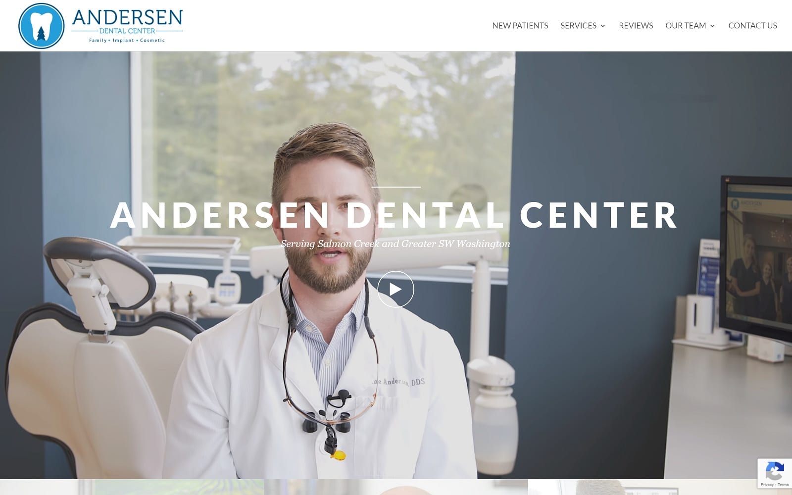 The screenshot of andersen dental center salmoncreekdentist. Com dr. Dane andersen website